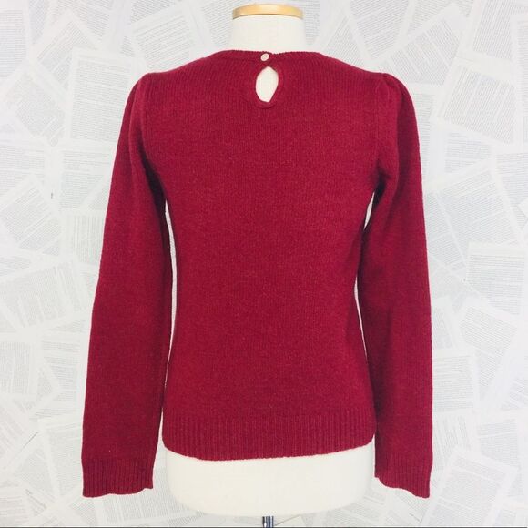 J Crew Wool Knit Pullover Sweater Red Small - Picture 5 of 6
